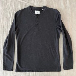 Billy Reid Men’s Medium Long Sleeve Donegal Terry Henley - Black